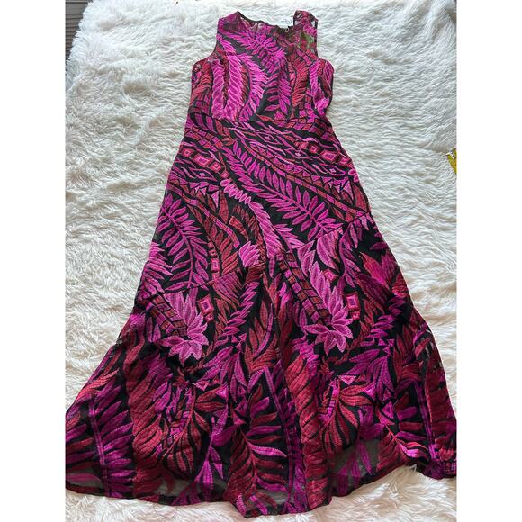 Dresses & Skirts - Sam Edelman Black Pink Embroidered Maxi Dress Size 6 NWT MSRP $169